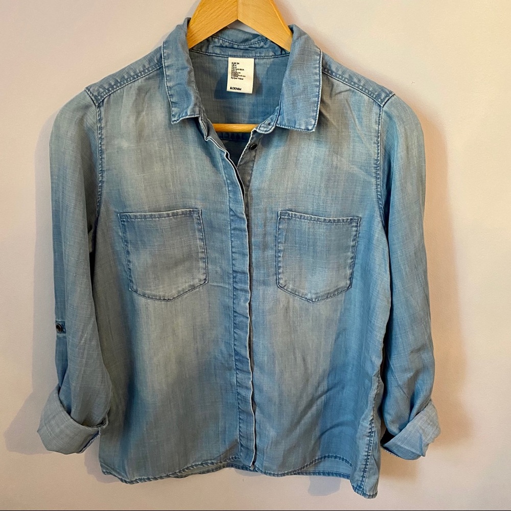 H&M denim button-down shirt